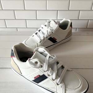 Levi’s‎ Avery White/Red/Blue Lace Up KIDS Sneaker Shoes